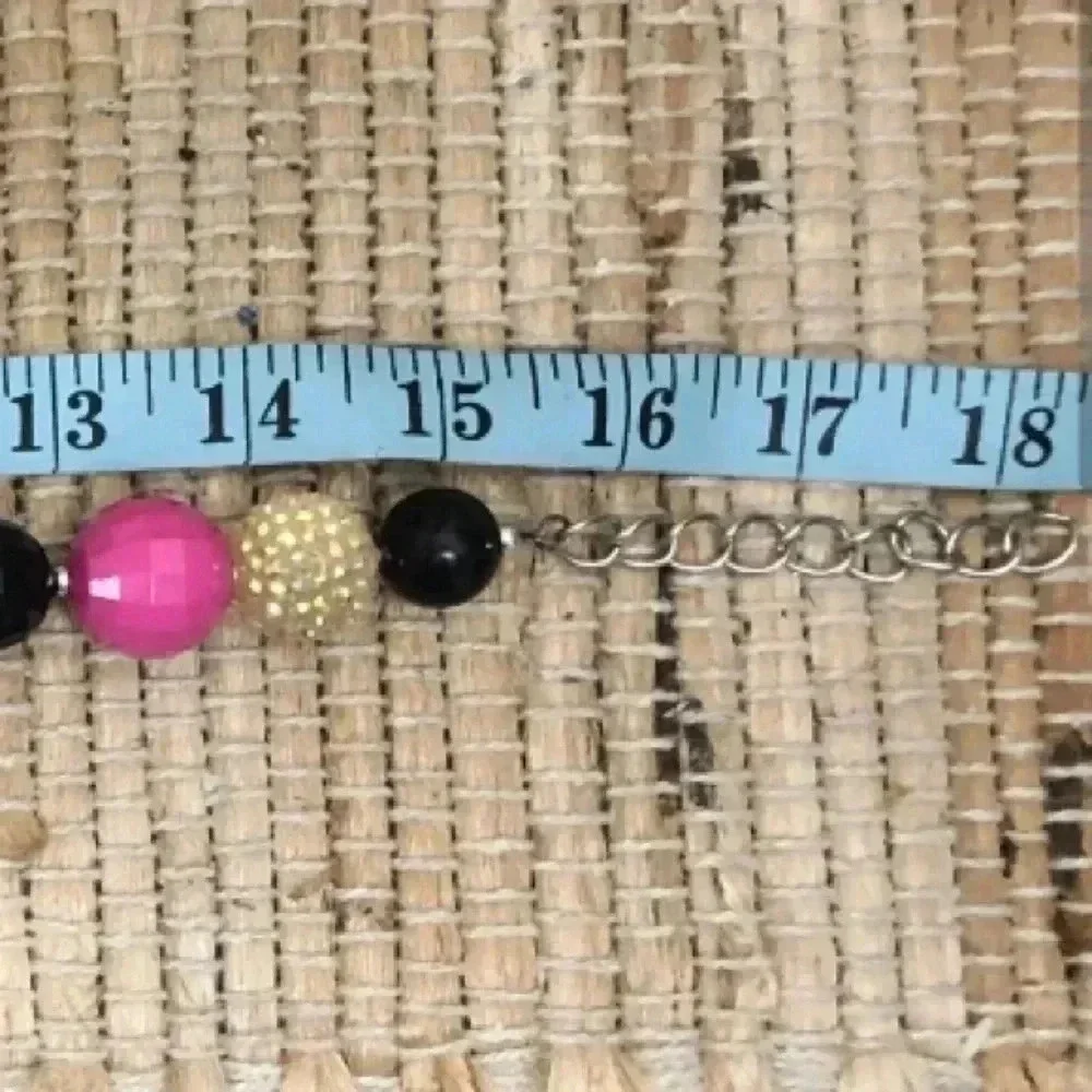 Girls Bubble Gum Bead Necklace with Minnie Mouse